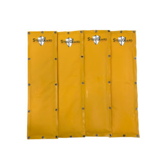 Lead Wool Blankets In Yellow Vinyl Overlapped For Radiation Shielding