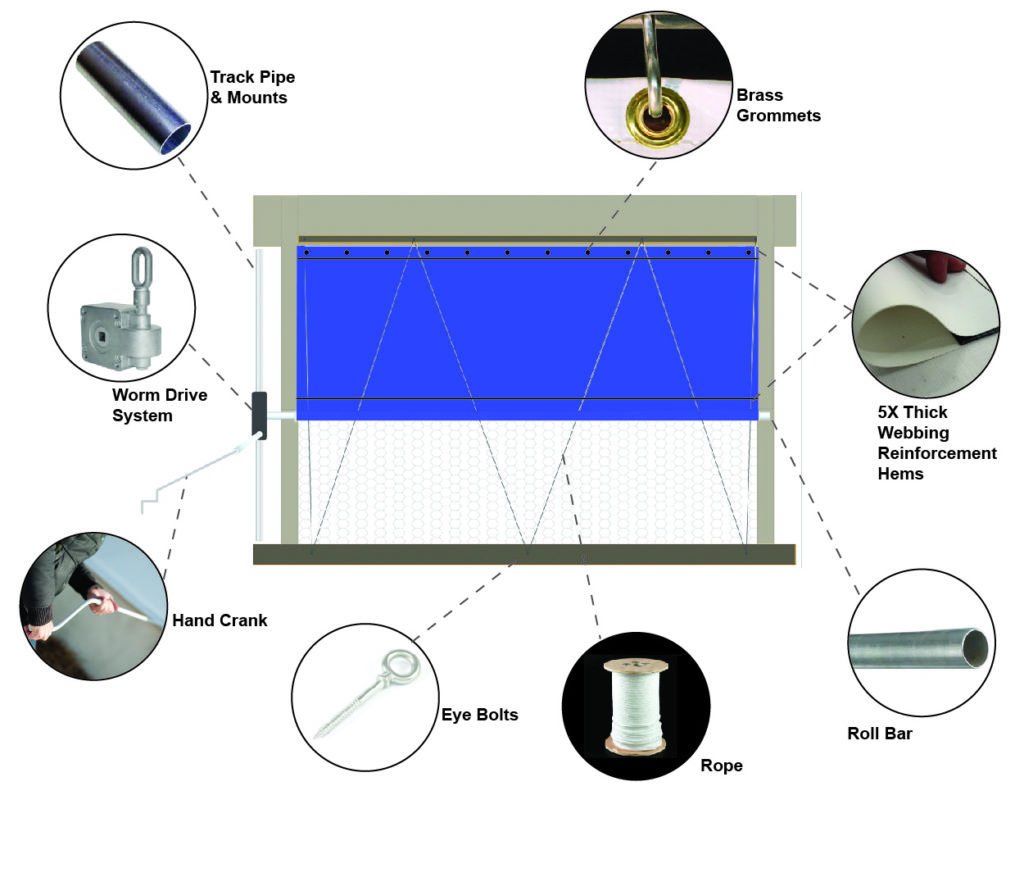 Roll Up Barn Curtain System