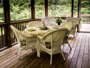 Enclosed Porch Area with table